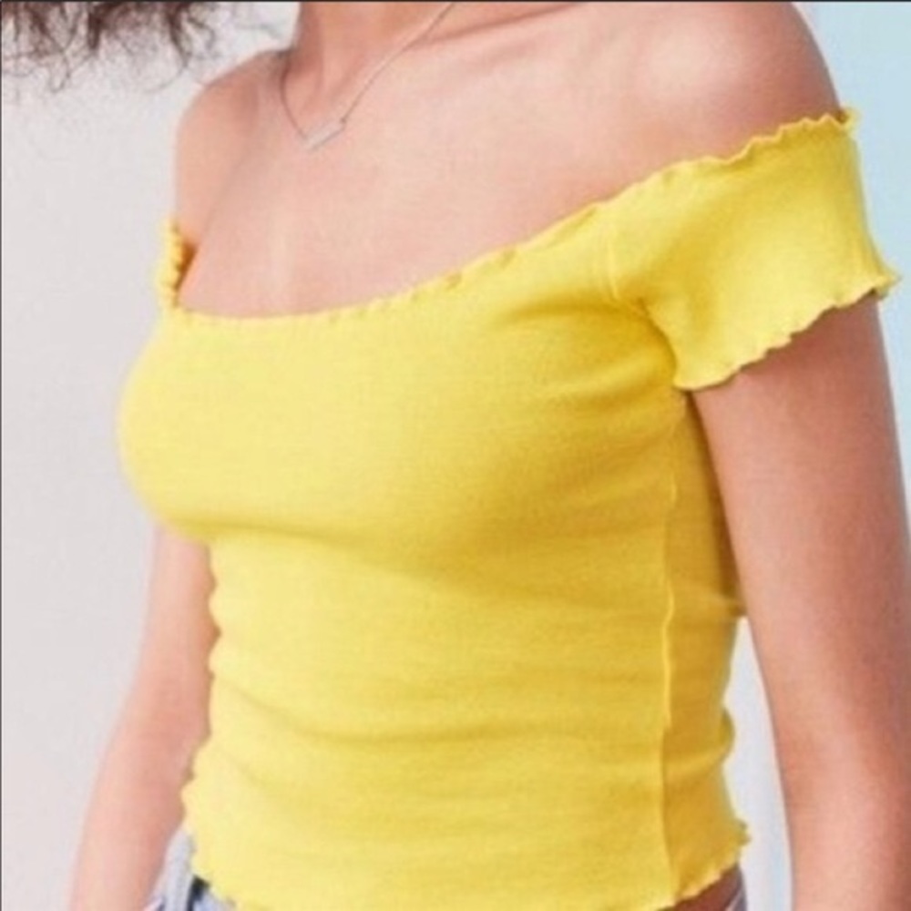 Off the Shoulder Yellow Crop Top
